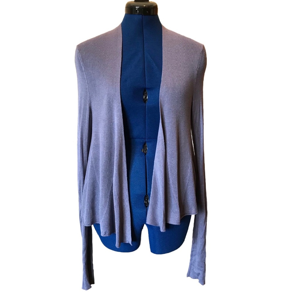 Lavender Knit and Sheer Mid-length Cardigan